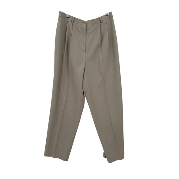 Talbots Pleated‎ Front Pants Womens Size 12 Beige Corpcore Neutral Capsule FLAW - Picture 1 of 14